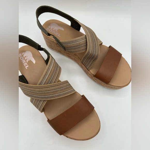 Sorel Cameron Platform Slingback Wedge Flatform Strappy Sandals Womens SIZE 10 - Picture 4 of 13